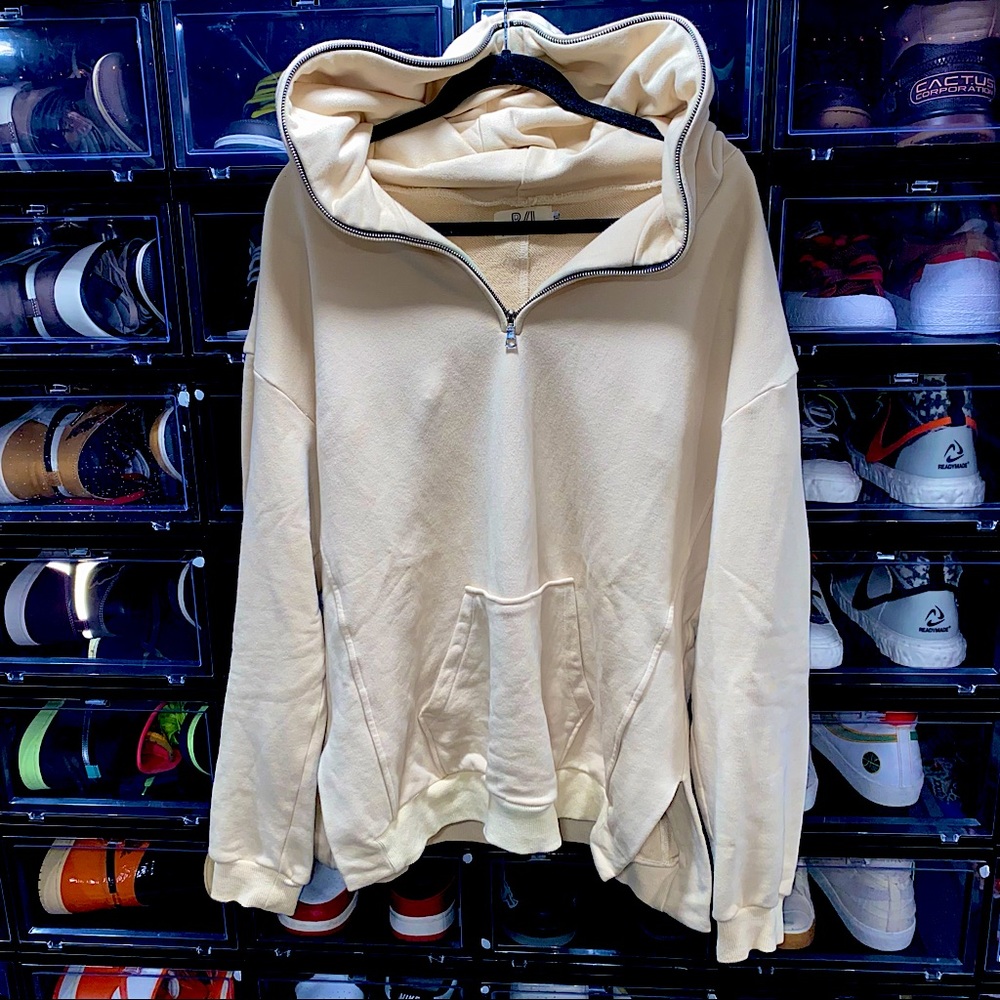 VERY RARE RICHIE LE COLLECTION • SEASON 2 • CREAM HALF ZIP PULLOVER HOODIE • XXL
